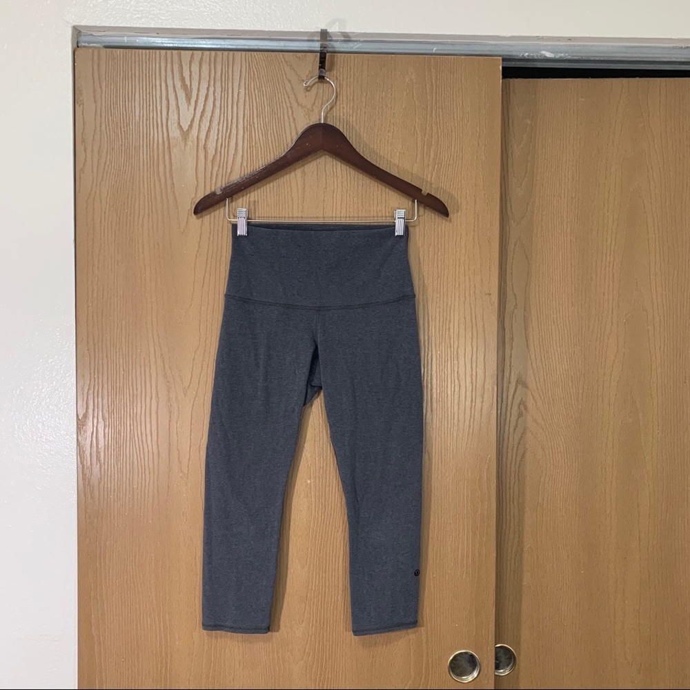 Lululemon Wunder Under Crop Heathered High Rise - Picture 2 of 7